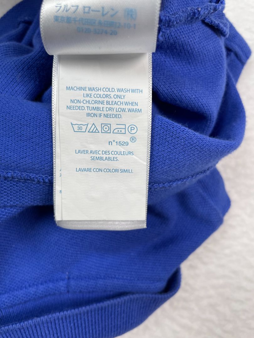 3 mo, Ralph Lauren, Blue, Short-sleeve polo shirt, orange emblem
