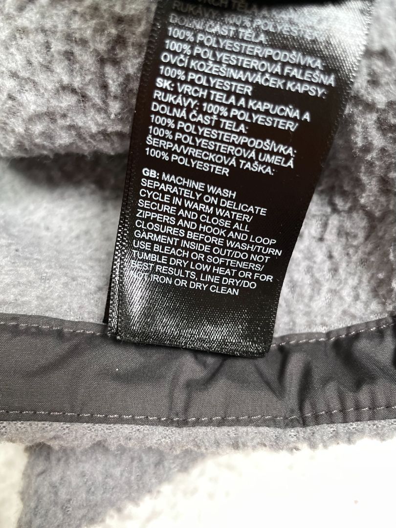 4/4T, The North Face, Grey, Two-tone hooded zip-up jacket, sherpa lined