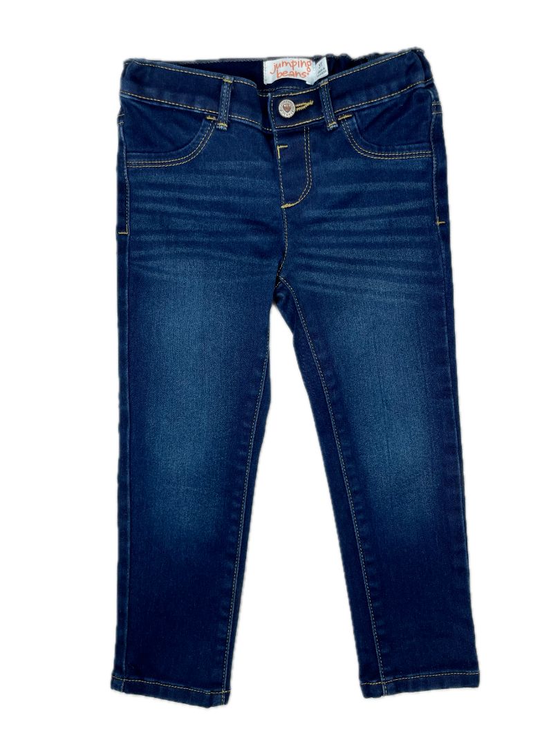 3/3T, Jumping Beans, Blue, Jeans, adjustable w/ snap closure