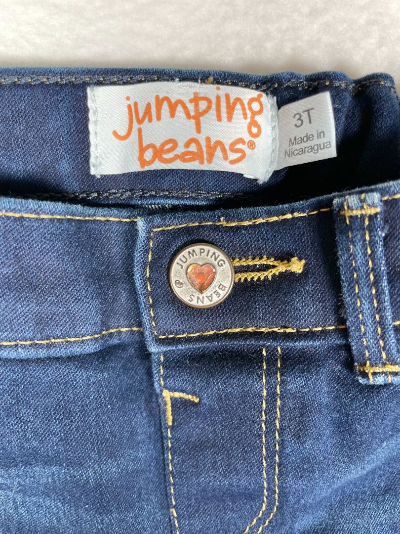 3/3T, Jumping Beans, Blue, Jeans, adjustable w/ snap closure