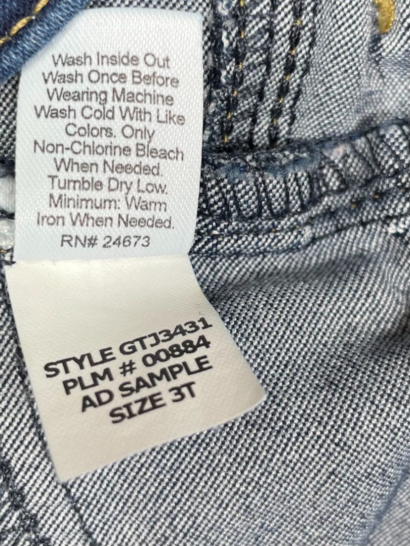 3/3T, Jumping Beans, Blue, Jeans, adjustable w/ snap closure