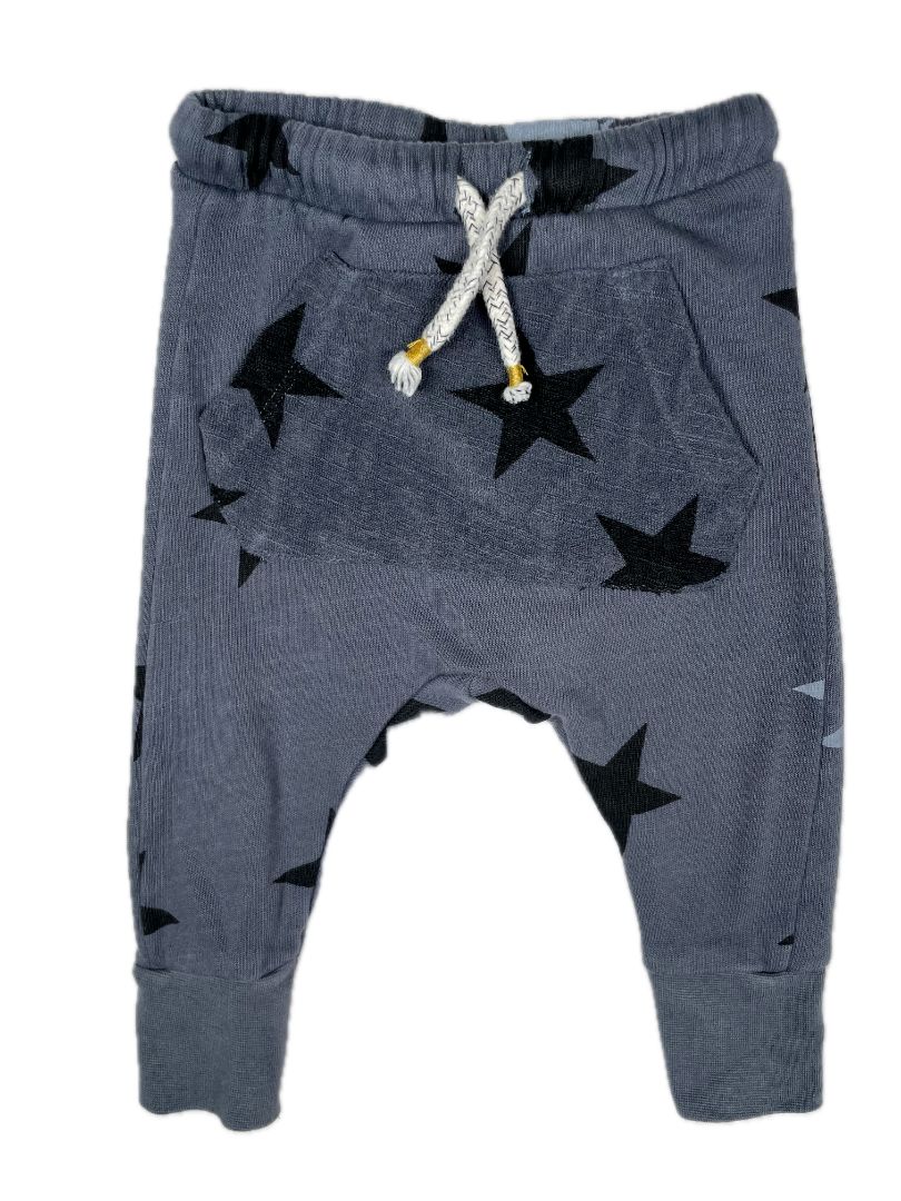 9-12 mo, Zara, Blue, Star print drawstring sweatpants, front pocket