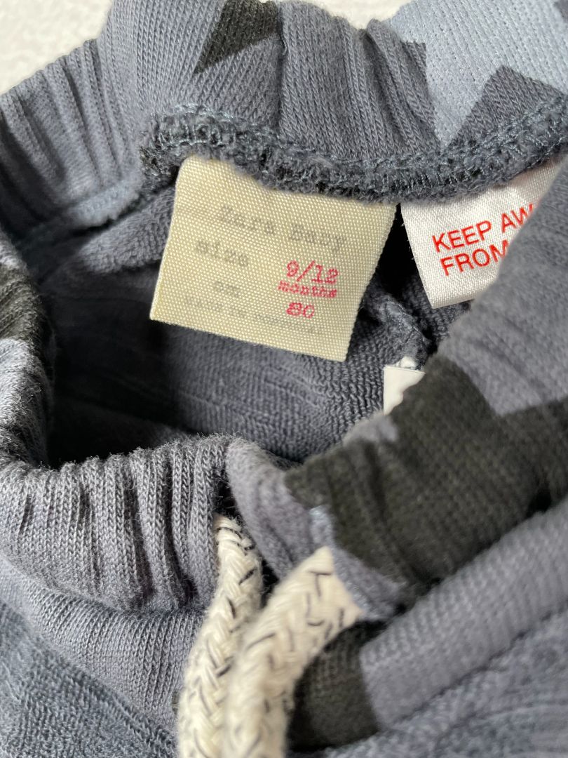 9-12 mo, Zara, Blue, Star print drawstring sweatpants, front pocket