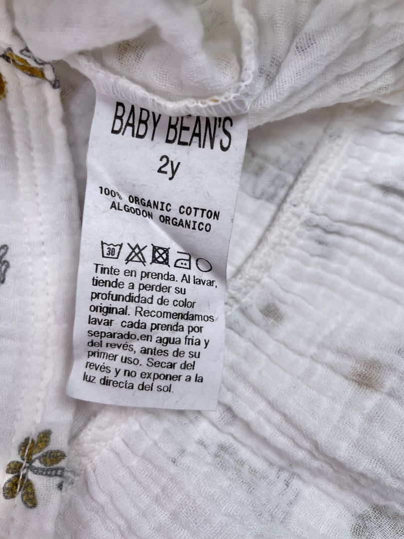 2/2T, Bean's Barcelona, White, Muslin boat / sea print sleeveless dress