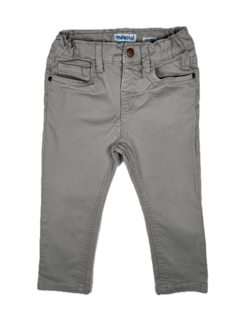 18 mo, Mayoral, Grey, Slim fit pants, adjustable