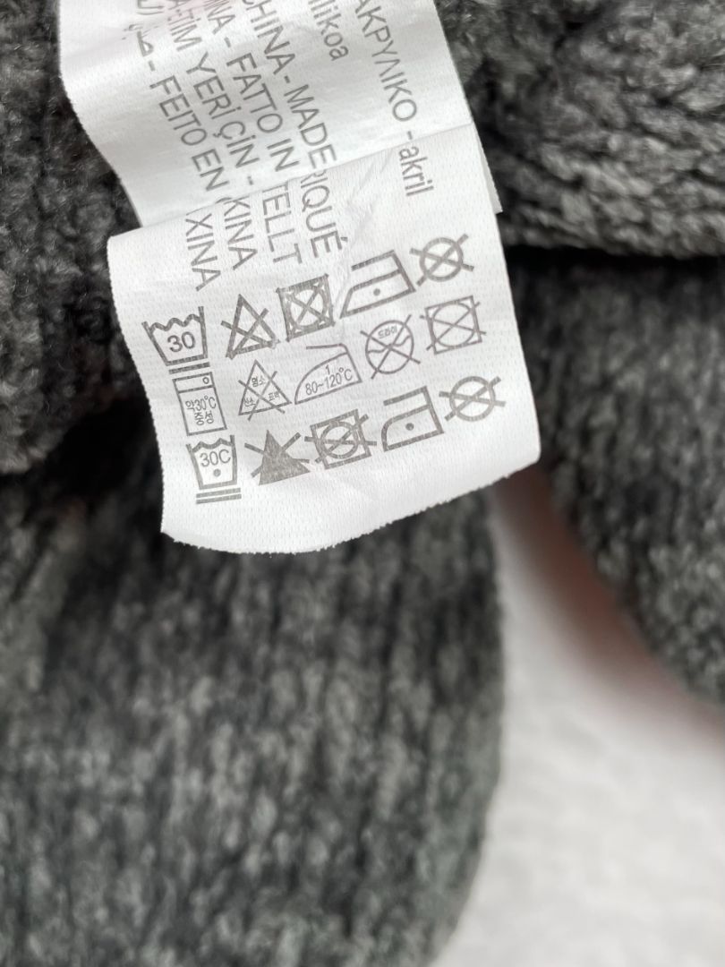 9-12 mo, Zara, Grey, Chenille pull-on leggings