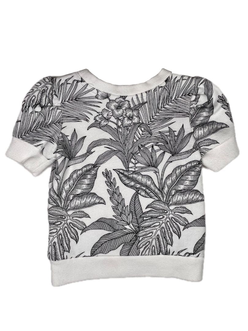 18-24 mo, Janie and Jack, White, Tropical print short-sleeve sweater
