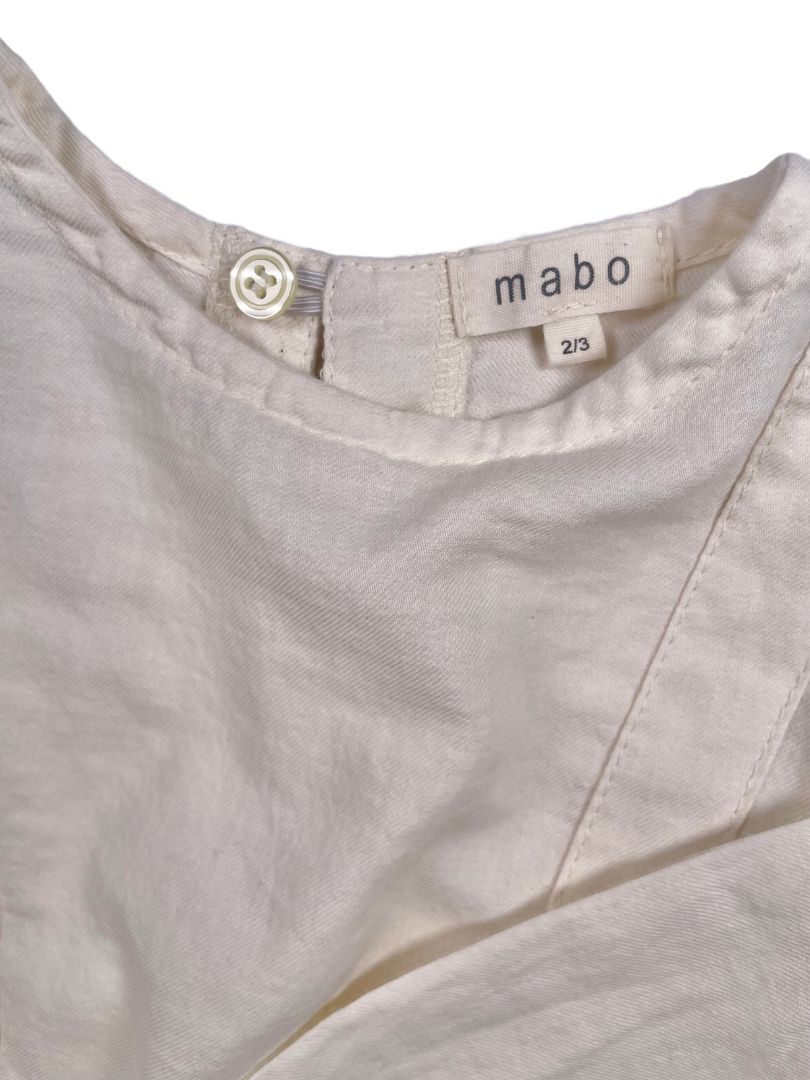 2-3, Mabo, Cream, Long-sleeve cotton blouse, vertical panels/seams, made in USA