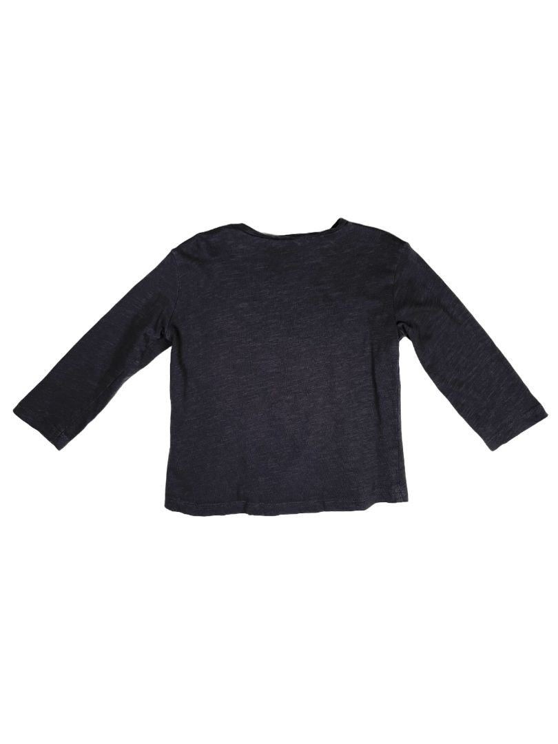 12-18 mo, Zara, Grey, Long-sleeve shirt with two buttons at shoulder