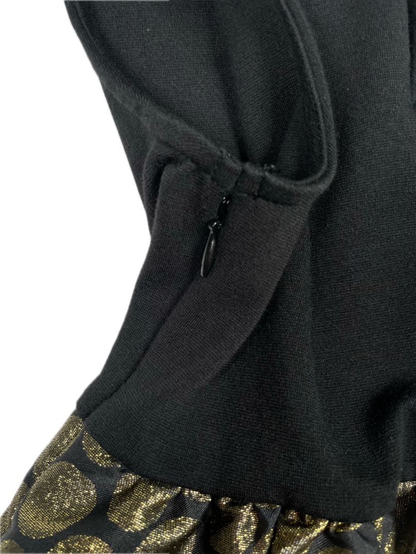 5/5T, J.Crew Crewcuts, Black, Sleeveless special occasion dress, metallic gold circle print skirt