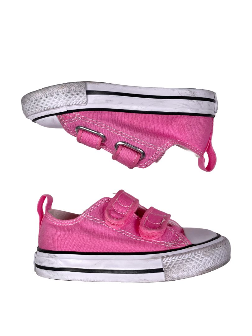Size 6, Converse, Pink, Chuck Taylor All Star Easy-On velcro strap shoes
