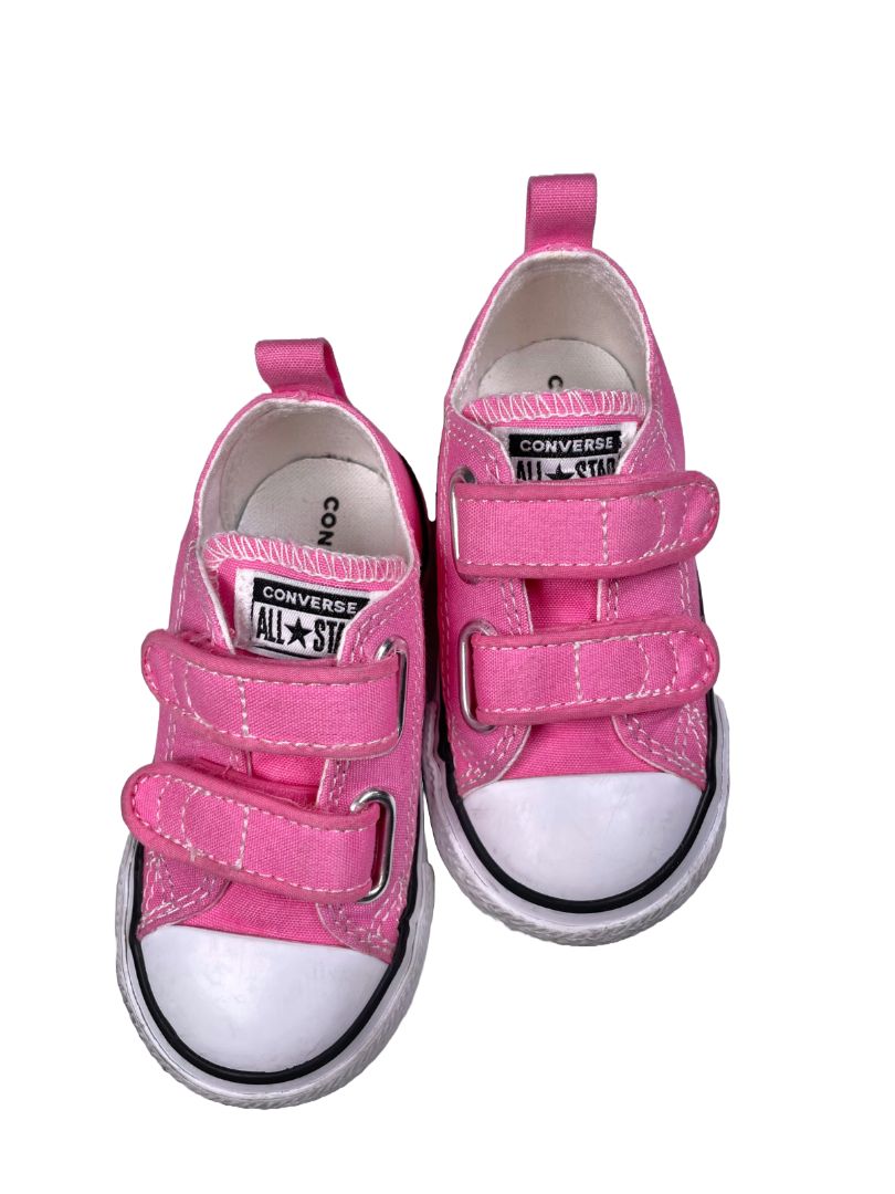 Size 6, Converse, Pink, Chuck Taylor All Star Easy-On velcro strap shoes