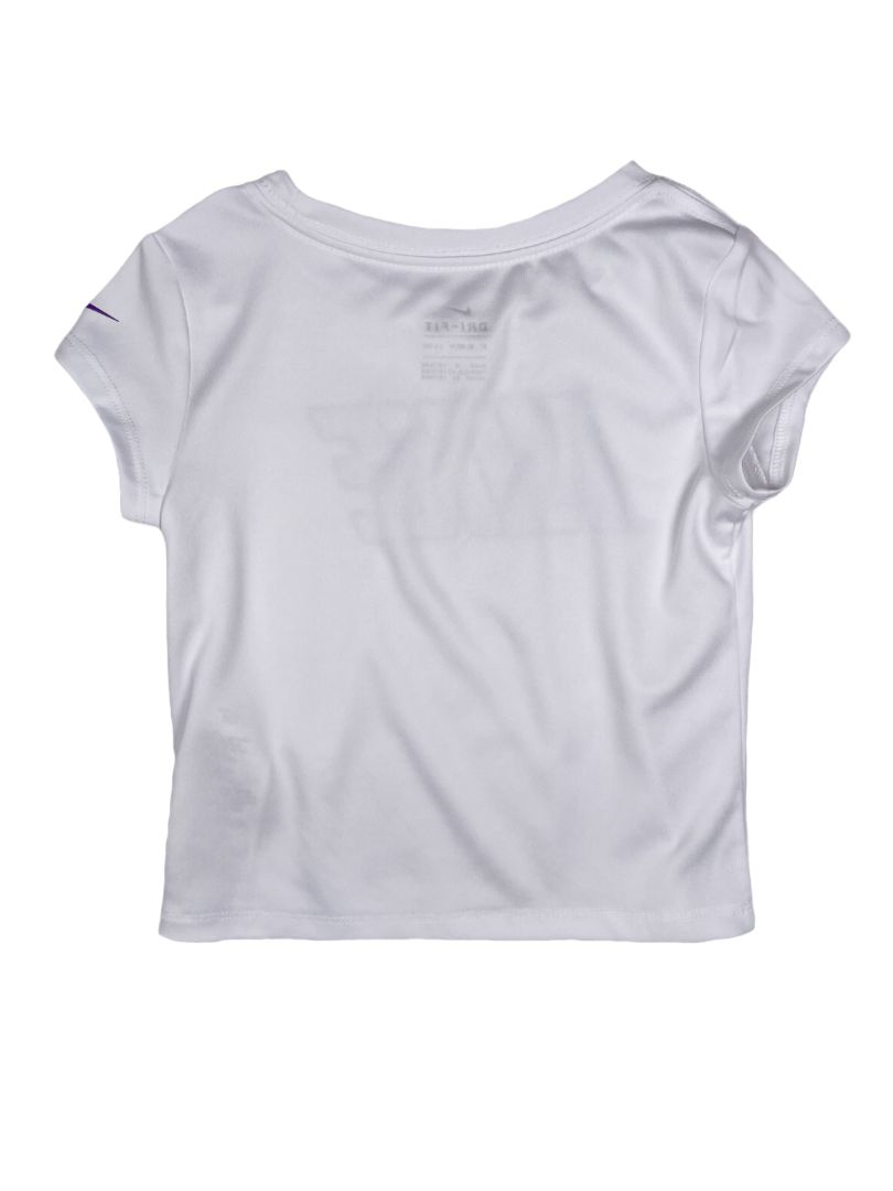 3/3T, Nike, White, Dri-FIT activewear t-shirt w/ purple tie-dye logo