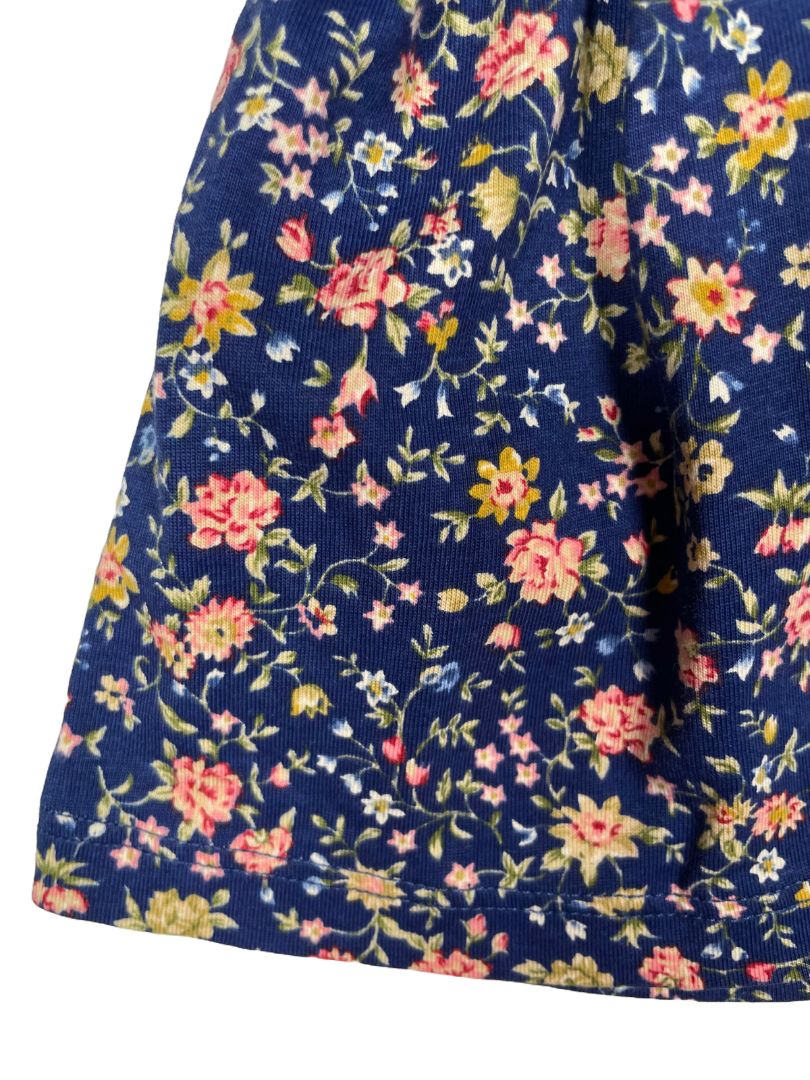 3/3T, Polo Ralph Lauren, Blue, Floral smocked yoke 3/4 sleeve blouse