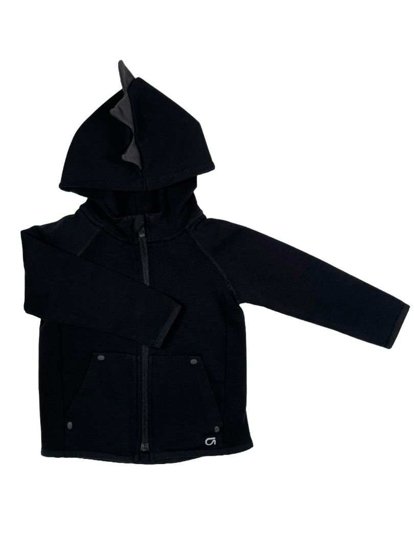 2/2T, babyGap, Black, GapFit tech zip-up jacket, dinosaur spike hood