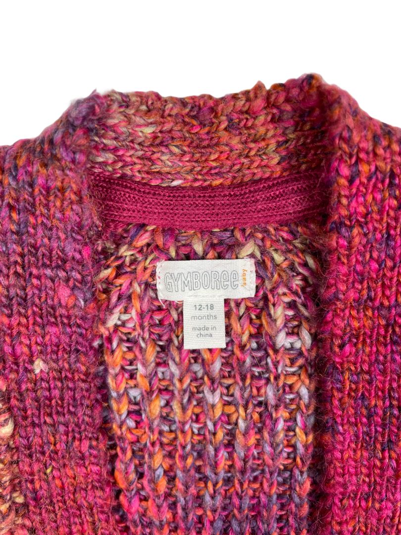 12-18 mo, Gymboree, Multicolor knit open cardigan/sweater