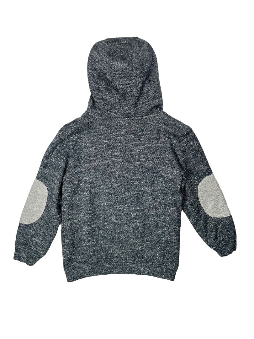 4-5, Me & Henry London, Grey, Sweatshirt zip-up hoodie w/ front pocket & elbow patches