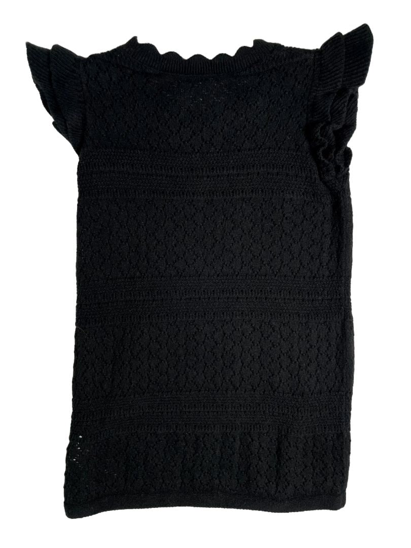 6-12 mo, babyGap, Black, Sweater dress w/ flutter sleeves, scalloped neckline