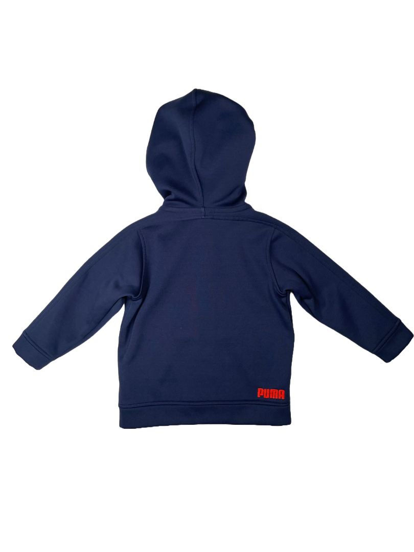 24 mo, PUMA, Blue, Zip-up hoodie, neon orange accents