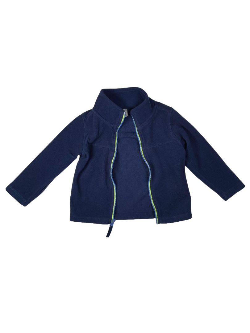 2/2T, Carter's, Blue, Fleece zip-up jacket, blue/green zipper