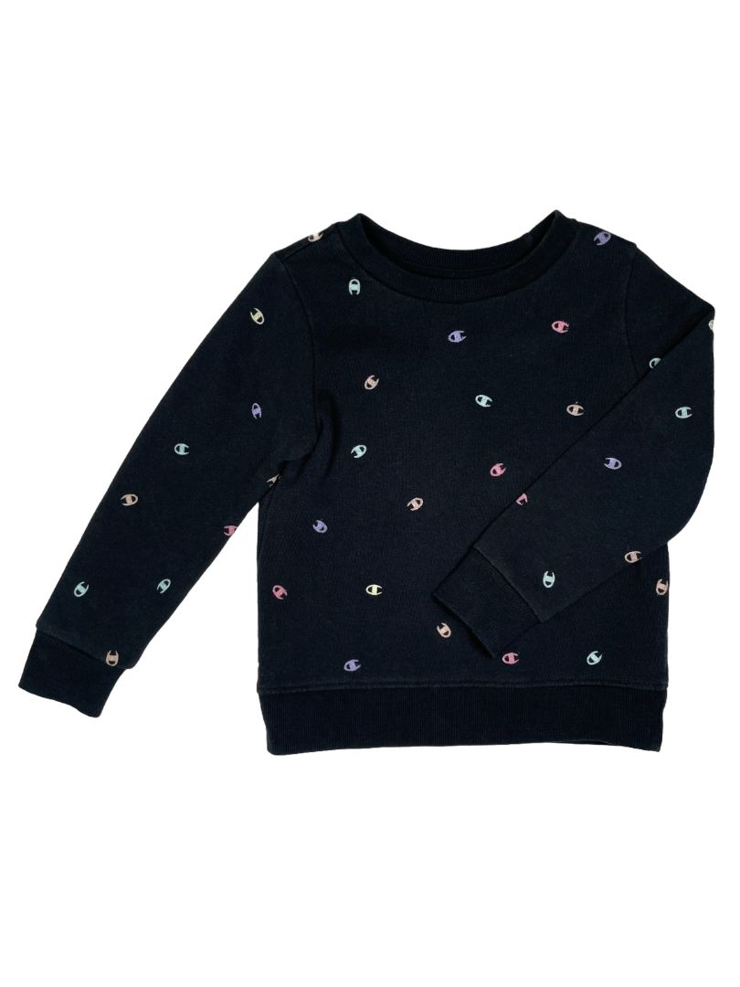 5/5T, Champion, Black, Pastel logo pullover sweatshirt