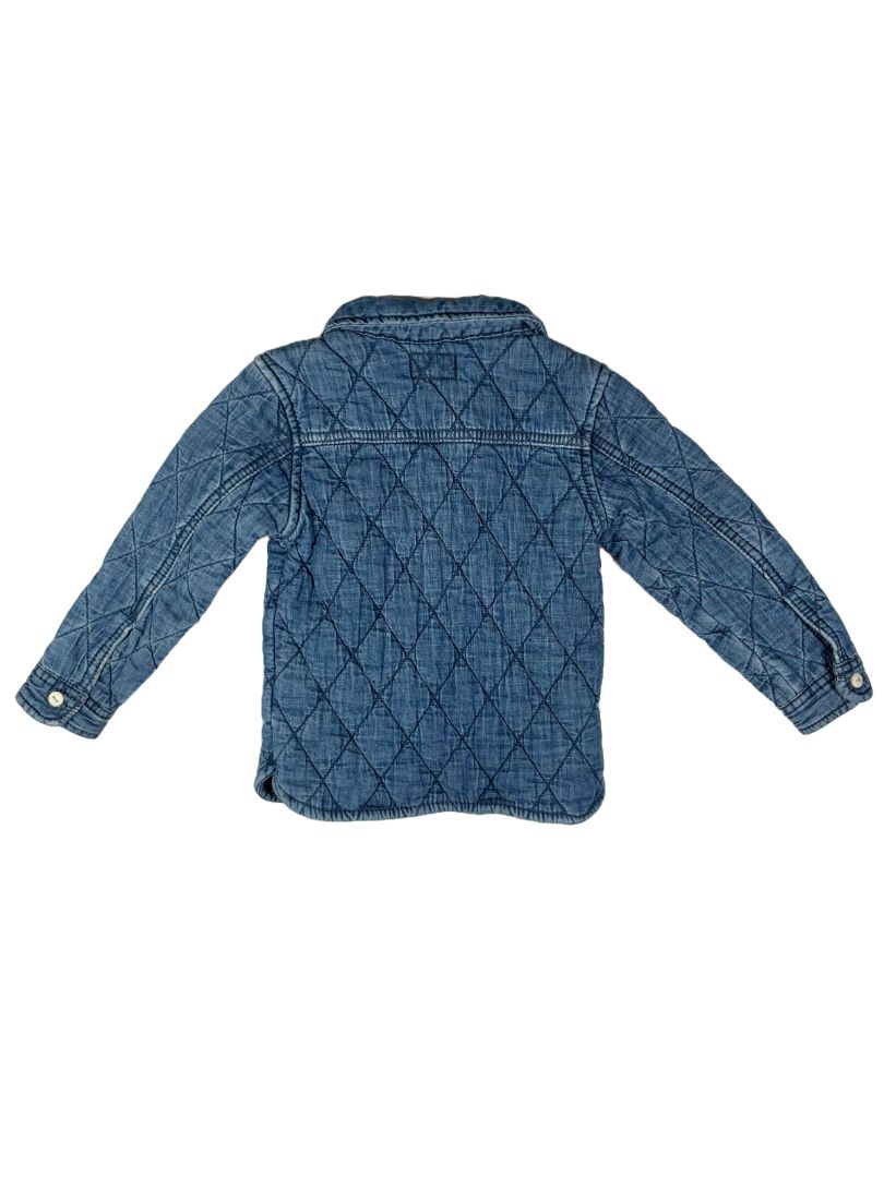 24 mo, OshKosh B'Gosh, Blue, Quilted chambray button-up jacket/shacket