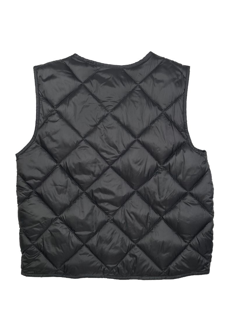 4-5, Zara, Black, Quilted puffer vest, snap-up