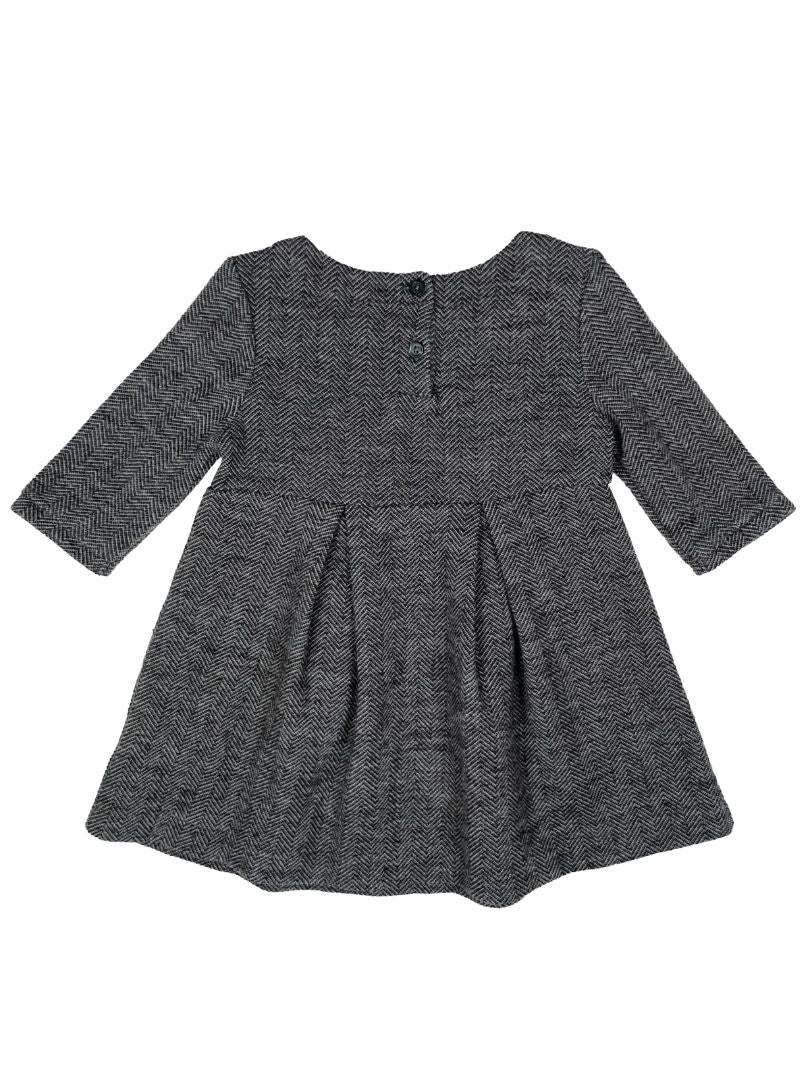 18-24 mo, babyGap, Grey, Chevron long-sleeve dress