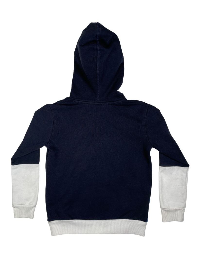 5/5T, 7 for All Mankind, Blue, Two-tone pullover hoodie, white hem/cuffs