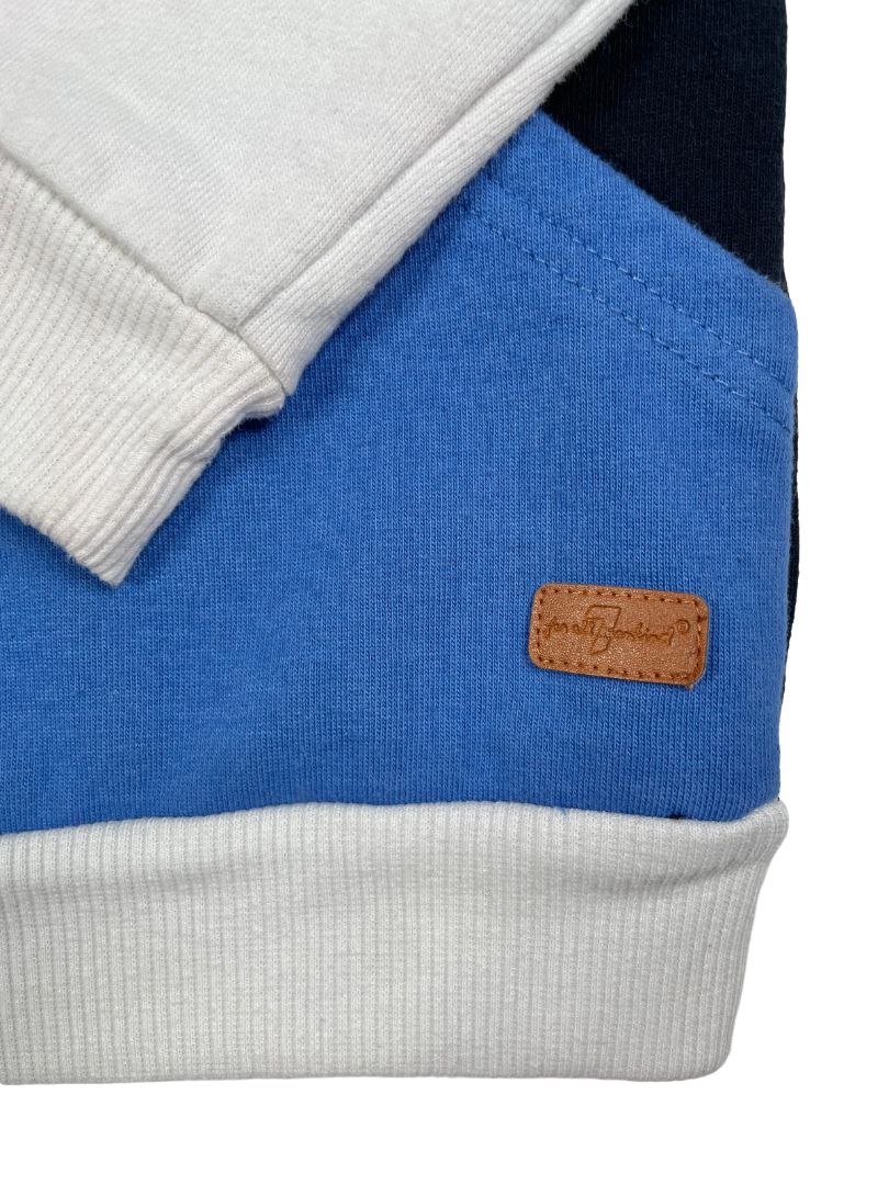 5/5T, 7 for All Mankind, Blue, Two-tone pullover hoodie, white hem/cuffs