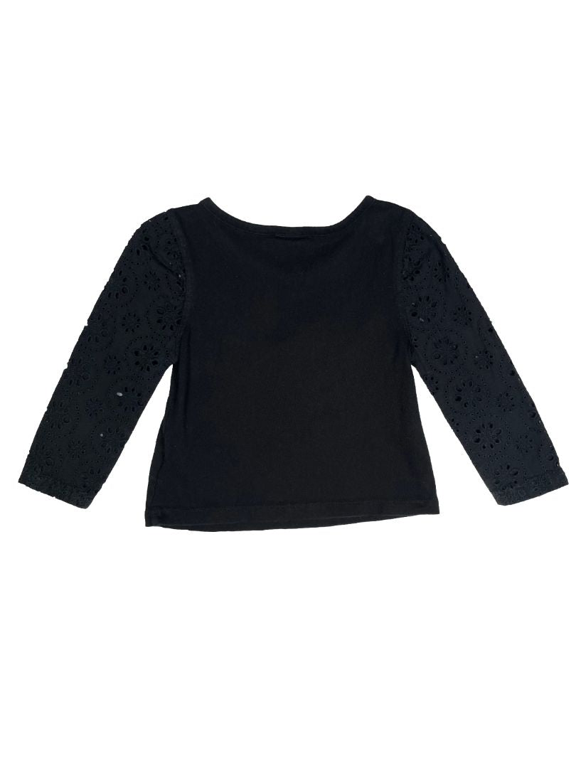 2/2T, babyGap, Black, Shirt with eyelet long-sleeves