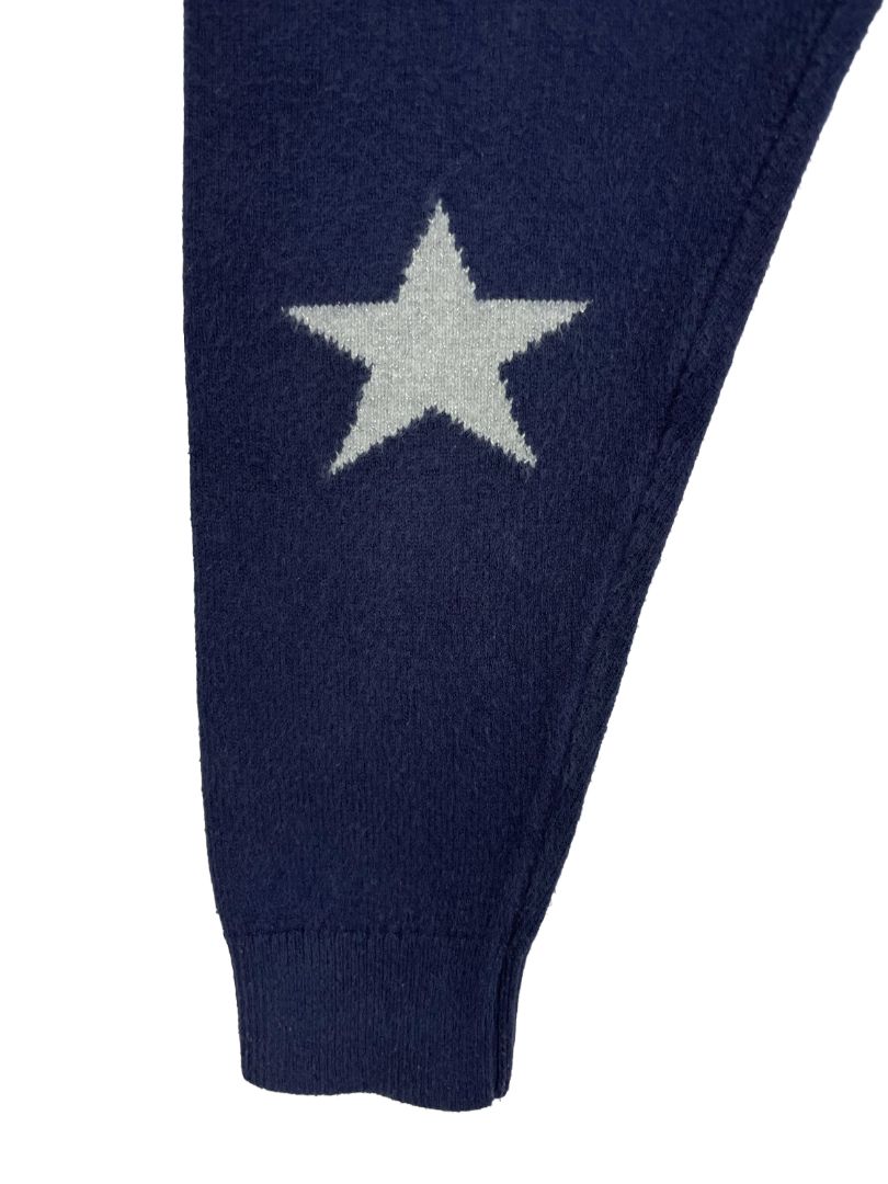 18-24 mo, babyGap, Blue, Knit pull-on leggings with sparkly silver stars on knees
