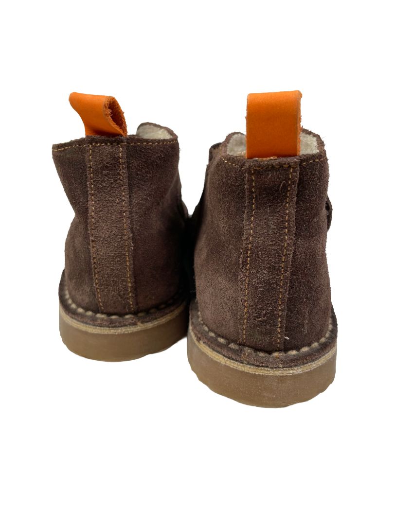 Size 13, Boden, Brown, Suede desert boots, cozy lined, velcro strap