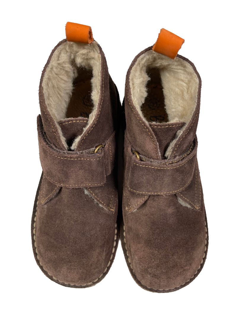 Size 13, Boden, Brown, Suede desert boots, cozy lined, velcro strap