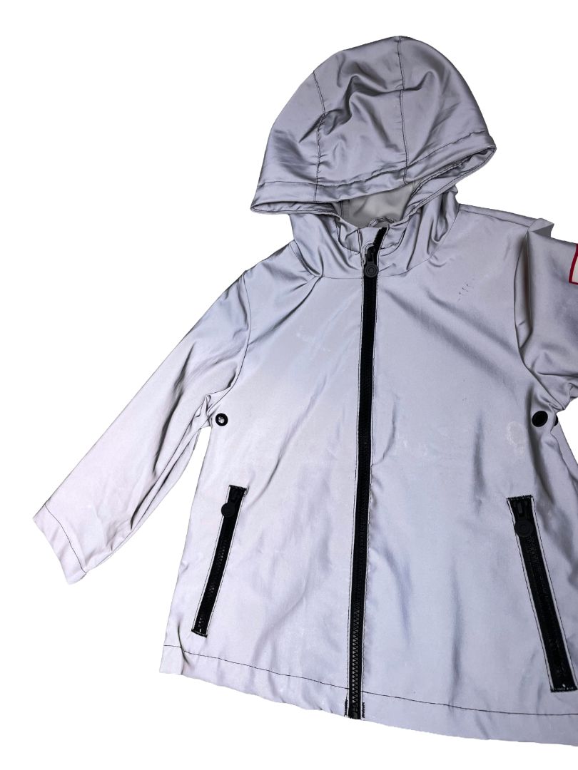 2/2T, Hunter x Target, Silver, SUPER reflective hooded rain jacket
