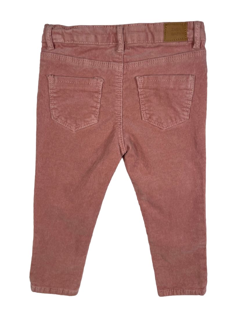 18-24 mo, Zara, Pink, Corduroy pants with stretch, adjustable and snap closure