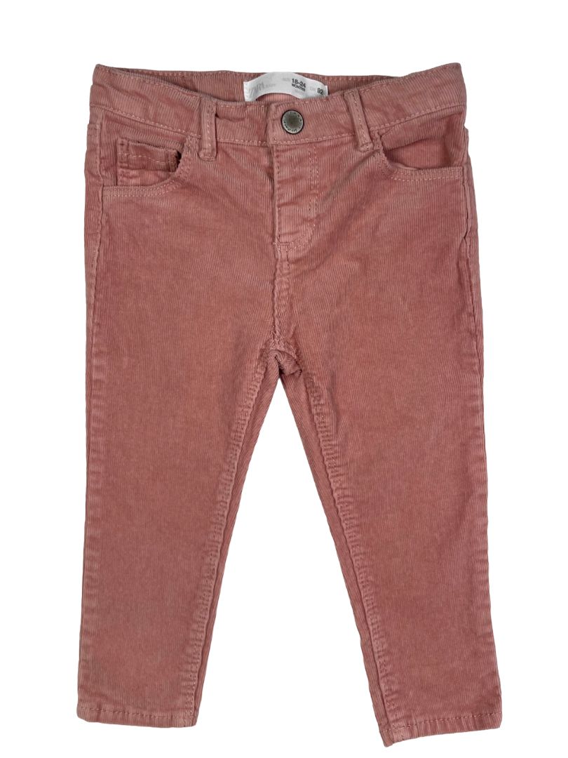 18-24 mo, Zara, Pink, Corduroy pants with stretch, adjustable and snap closure