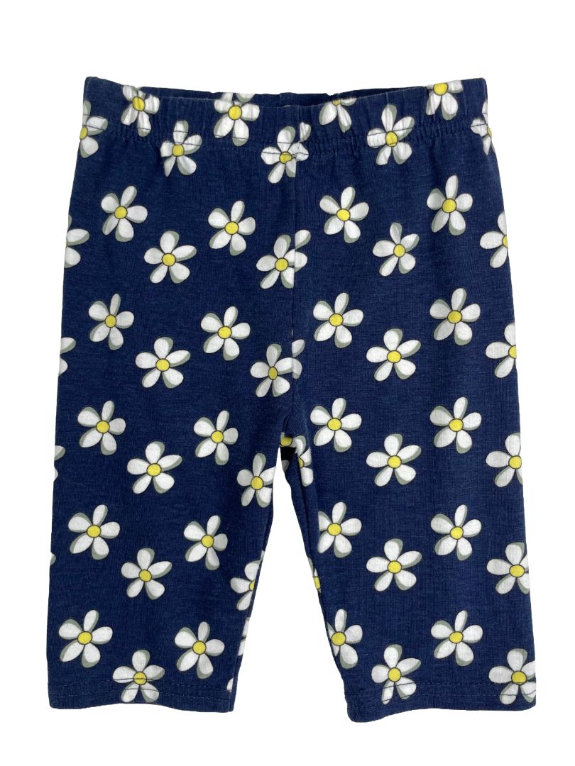 3/3T, Blueberi Boulevard, Blue, Daisy print cropped leggings