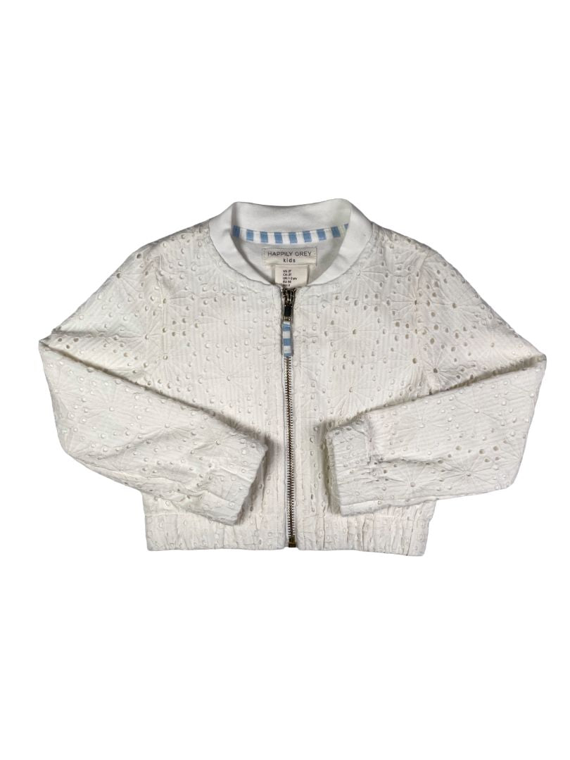 2/2T, Happily Grey, Cream, Embroidered bomber jacket