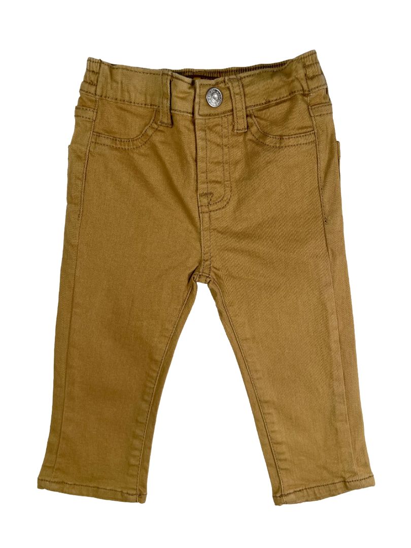 12 mo, 7 for All Mankind, Brown, Stretch skinny jeans, elastic waist with snap