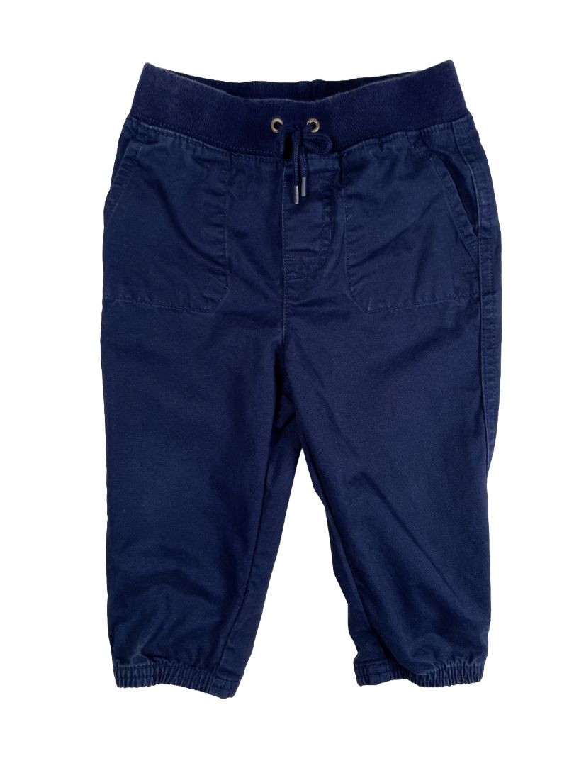 12 mo, Ralph Lauren, Blue, Pull-on chino jogger pants, decorative tie