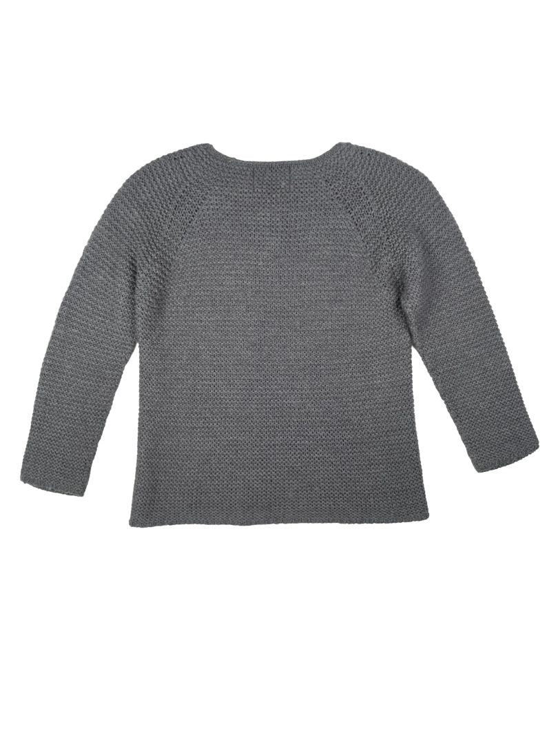 2-3, Zara, Grey, Knit open cardigan, two wooden buttons on top