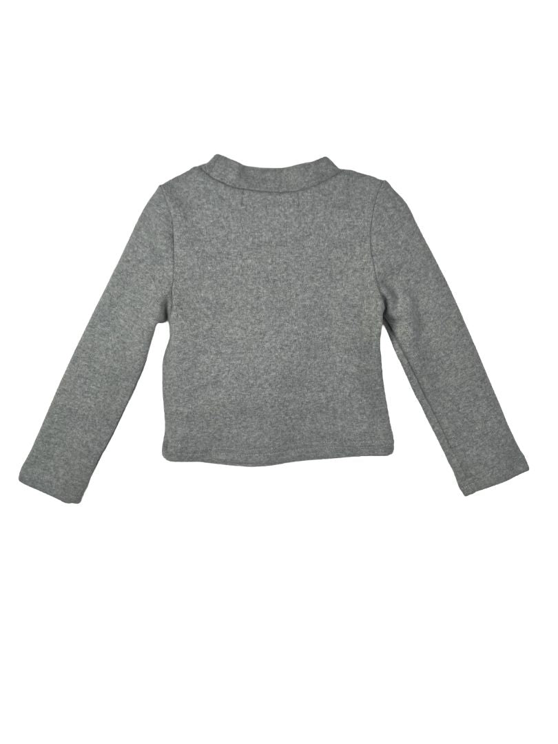 12 mo, Ciao Milano, Grey, NEW w/ tags - Sweatshirt w/ bow, rosettes, faux fur purse