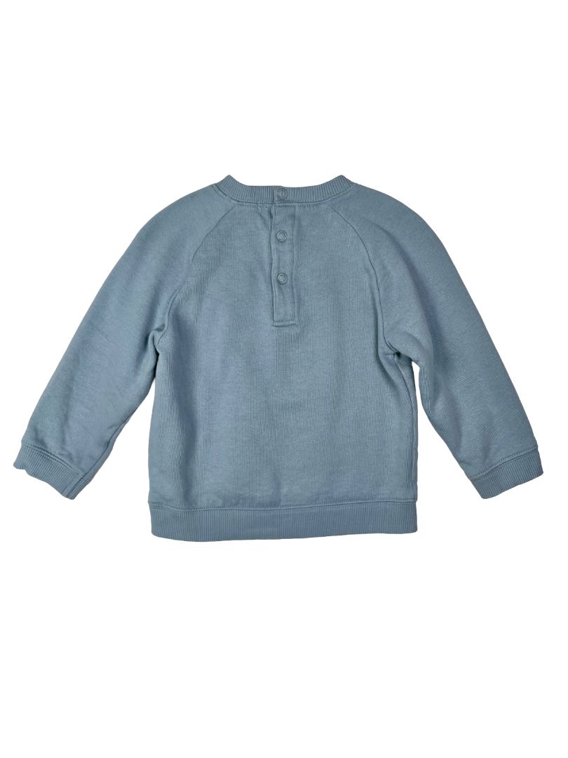 24 mo, Bout'Chou, Blue, Bouclé Shiba Inu sweatshirt