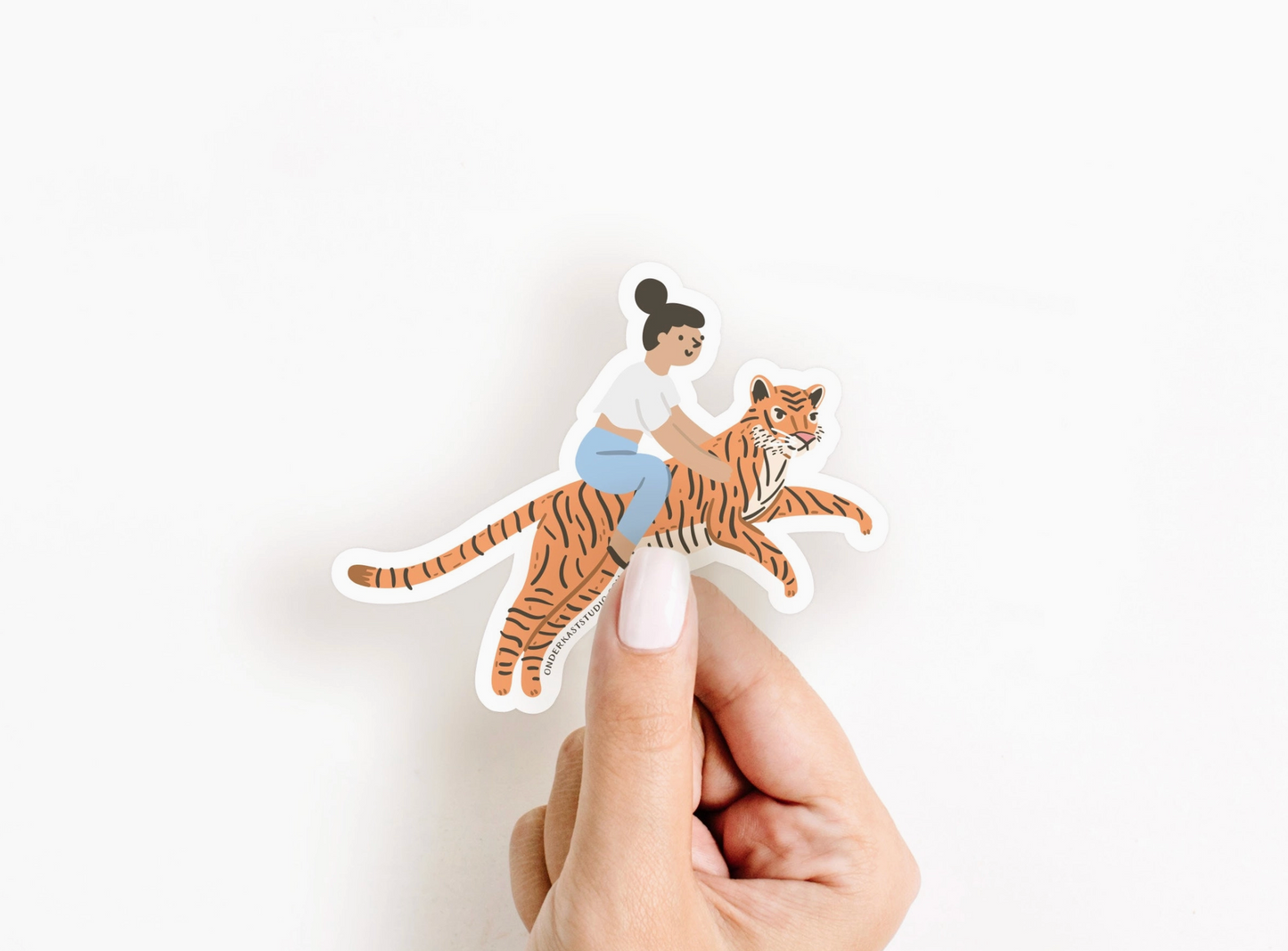 Easyhand Goods, Girl riding a tiger sticker