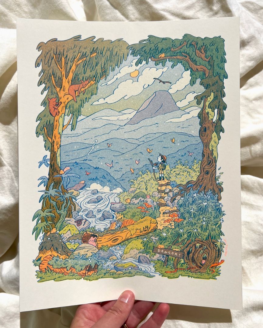 Natalie Andrewson, Mountain Dreams 8.5" x 11" Riso Print, framed
