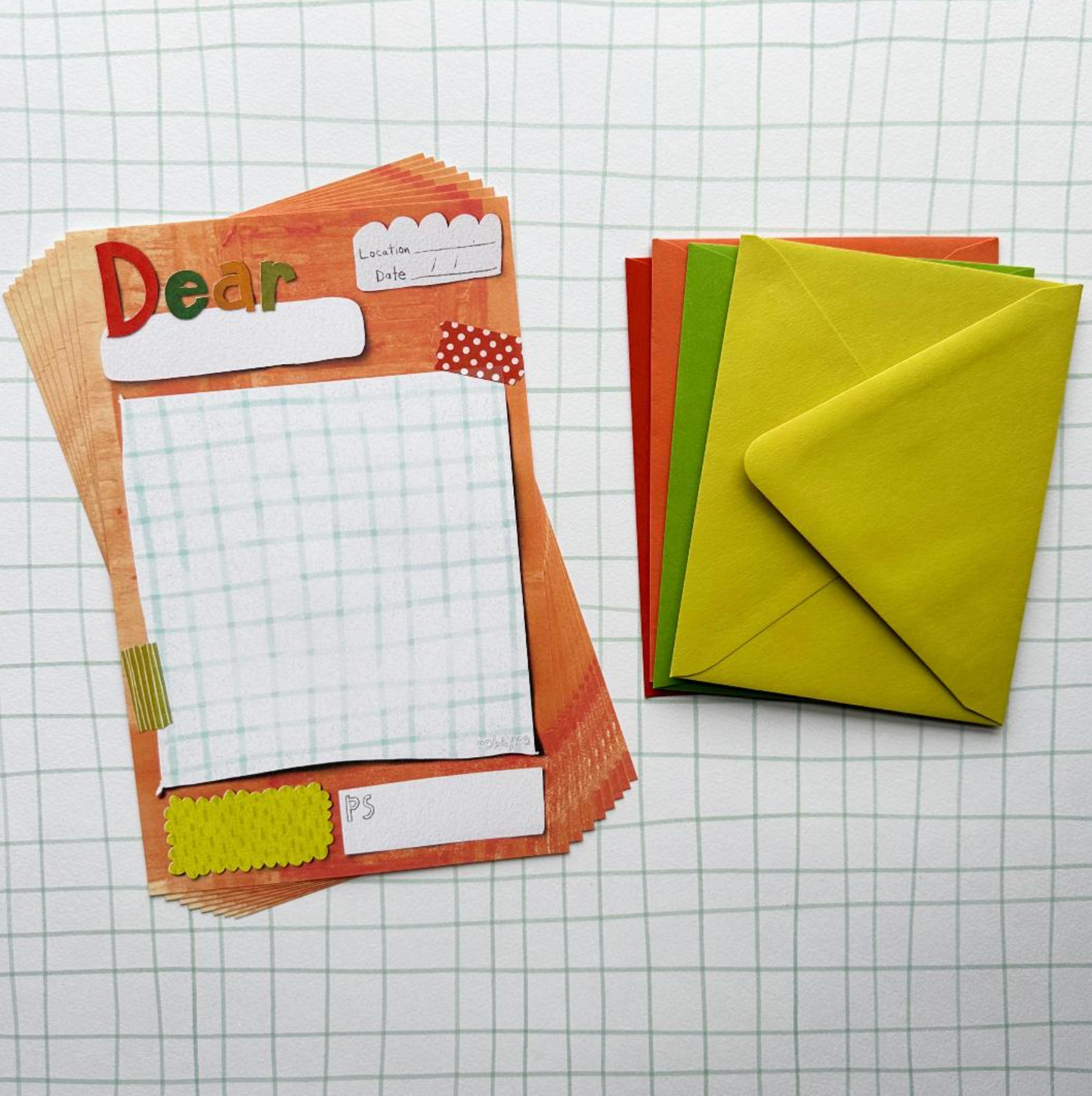 Robayre, Collage Stationery Letter Paper & Envelope Set