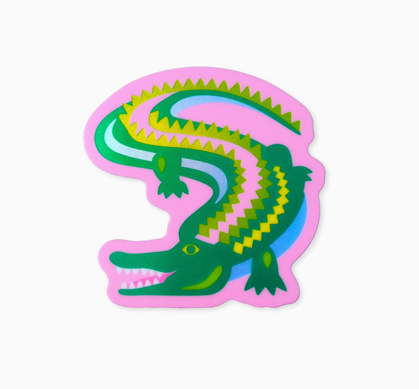 Wildkat Studio, Green & Pink Alligator Sticker