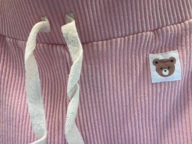 18-24 mo, Huxbaby, Pink, Ribbed pull-on leggings, decorative tie