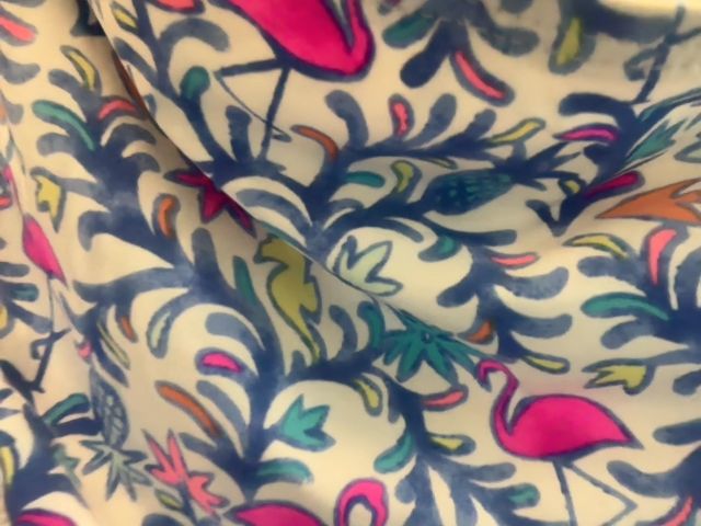 8/10, Vineyard Vines, Blue, Flamingo / floral print two-piece swimsuit, pink ties